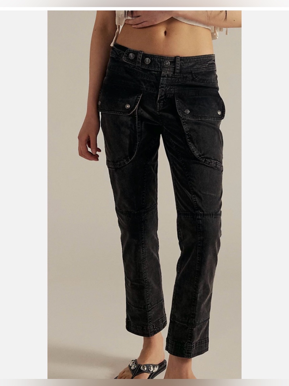 FREE PEOPLE WE THE FREE BLACK HOT IN IT MOTO PANTS SZ 12